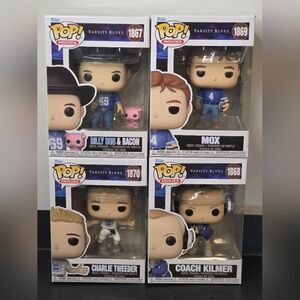 Funko Pop Varsity Blues Set Mox Billy Bob & Bacon Charlie Tweeder Coach Kilmer